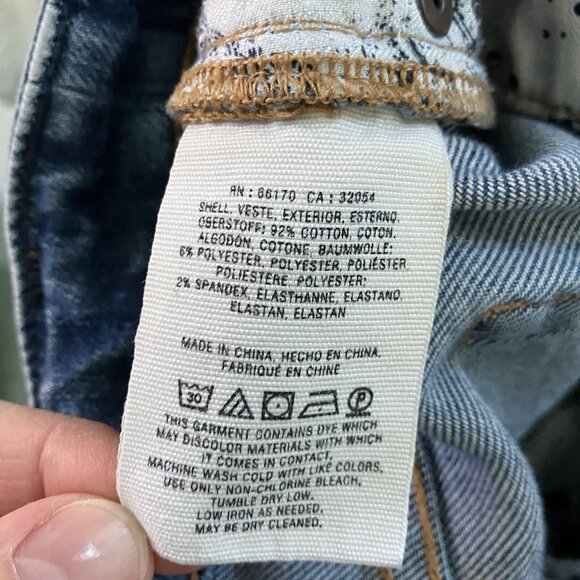 Anthropologie Picro Slim Straight Jeans Womens 32 Distressed Blue Stretch - Picture 5 of 9